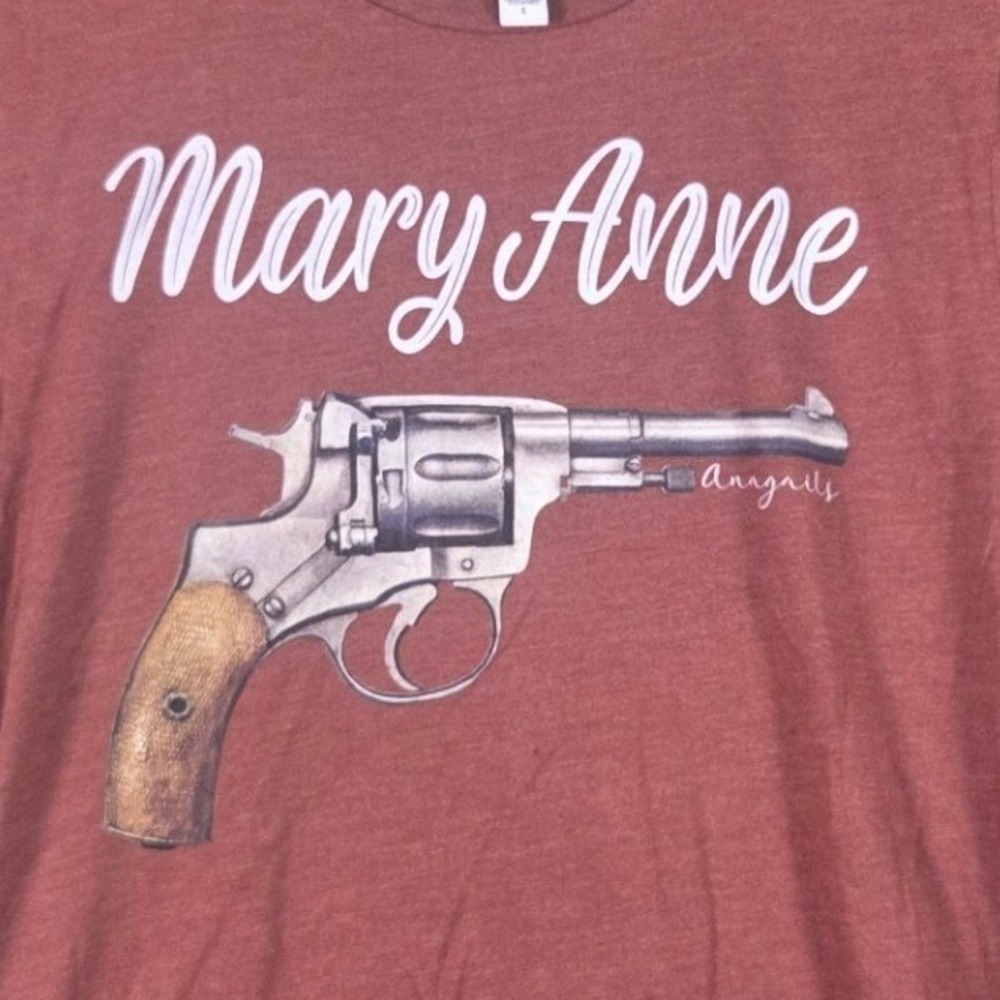 Bella + Canvas T-Shirt Women S Rust Mary Anne Revolver Graphic Tee